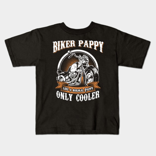 Only Cool Pappy Rides Motorcycles T Shirt Rider Gift Kids T-Shirt by easleyzzi